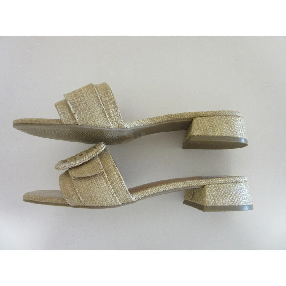 DOLCE VITA Nayte Raffia 10 Slip On Slide Comfort Casual Summer Sandals